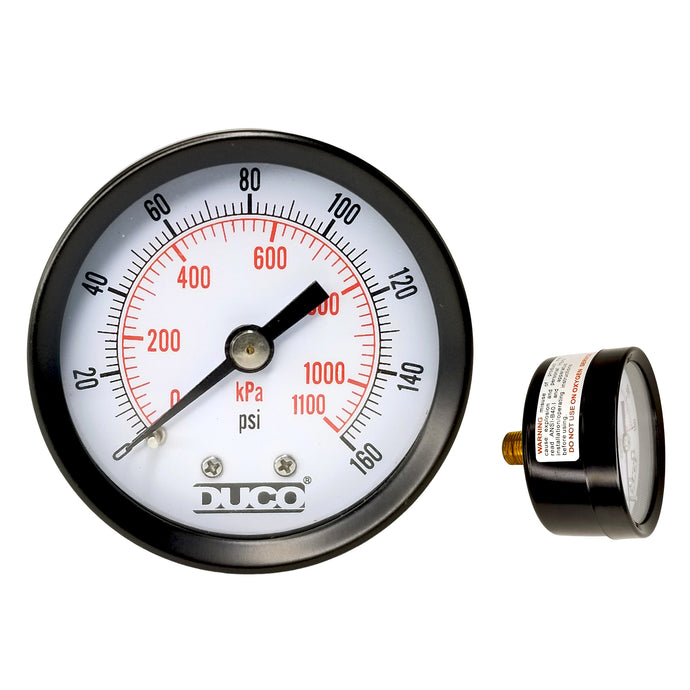 Pressure Gauge Steam/Air/Gas Metal Casing Male Back Connector